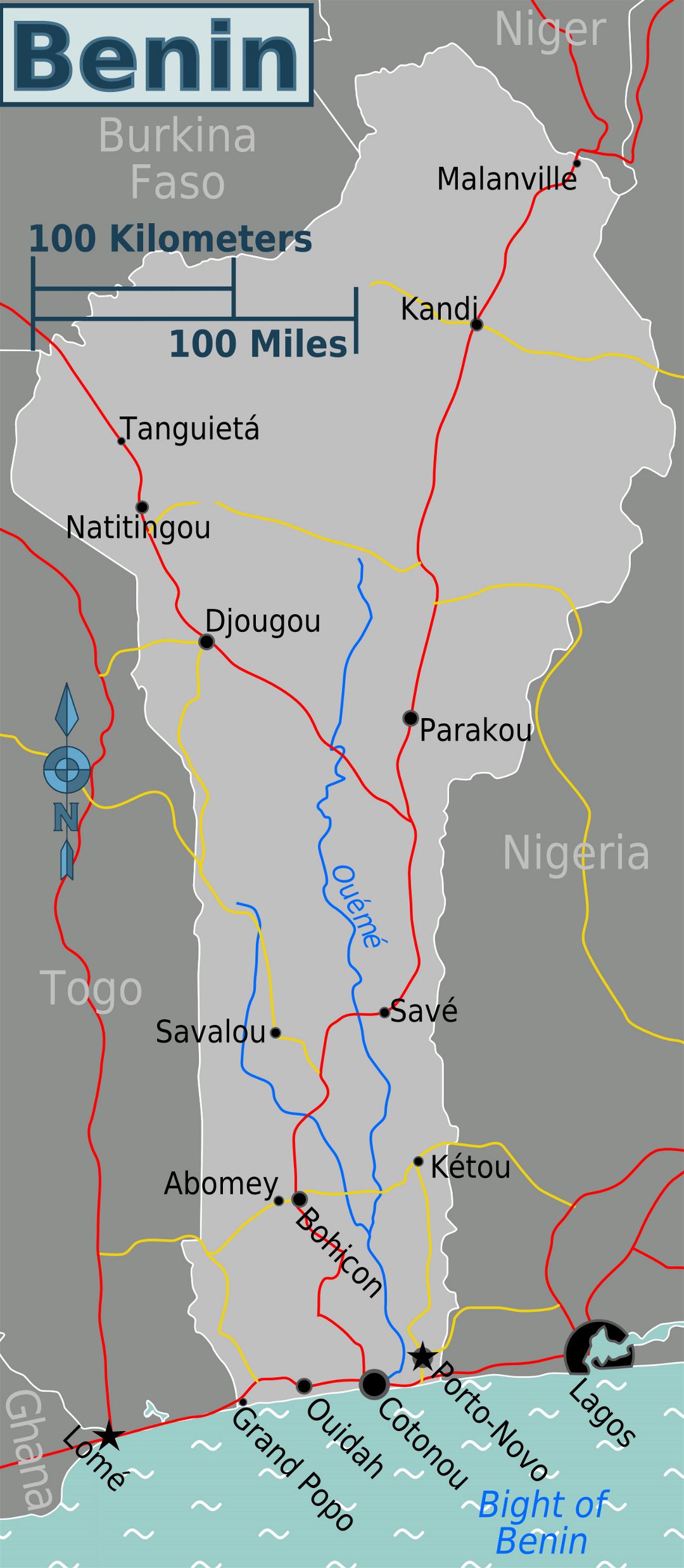 Grande mapa de Benin