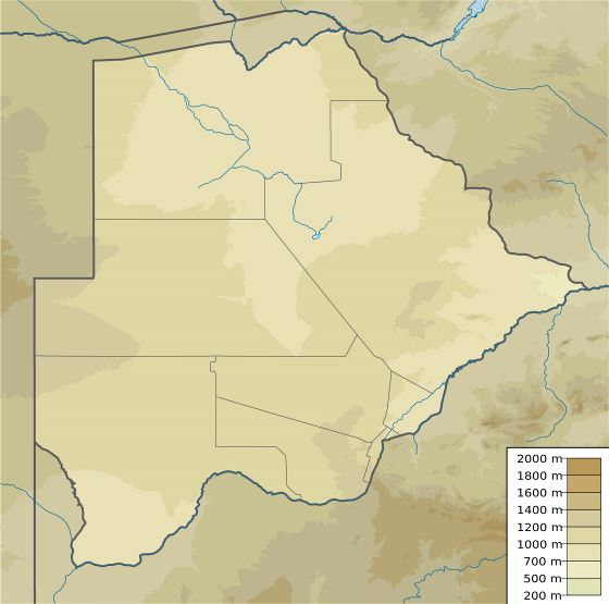 Grande detallado mapa físico de Botswana