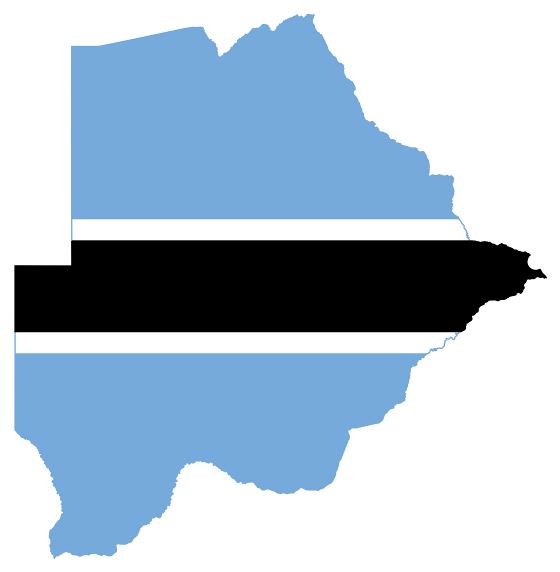 Grande mapa de la bandera de Botswana