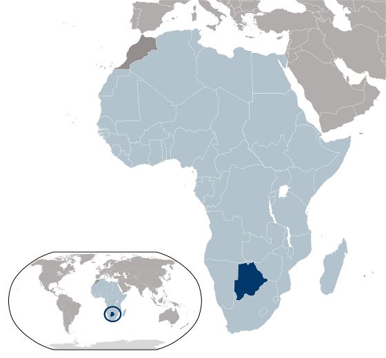 Grande mapa de ubicación de Botswana