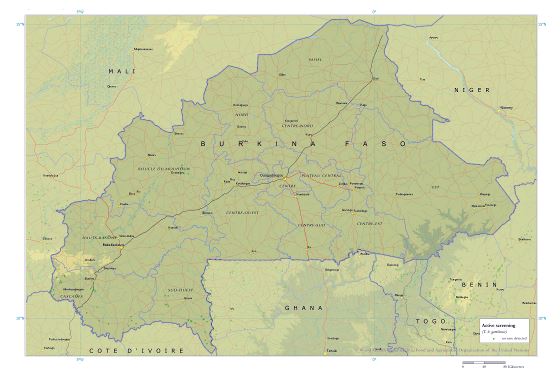 Grande detallado mapa de Burkina Faso