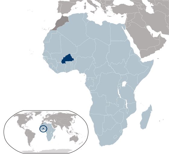 Grande mapa de ubicación de Burkina Faso