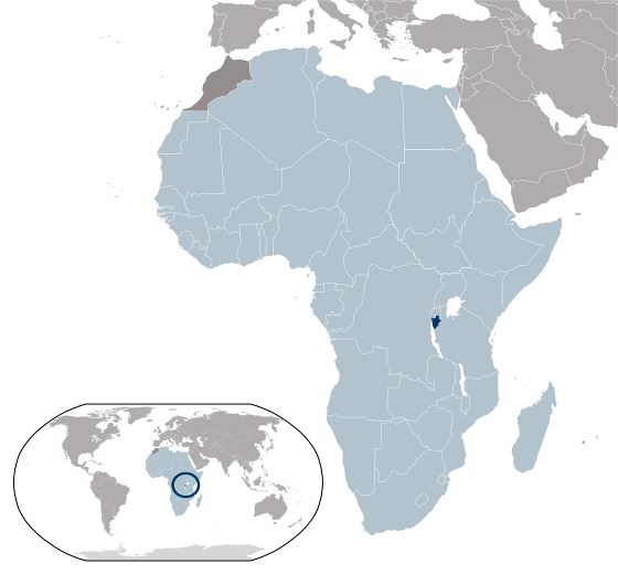 Grande mapa de ubicación de Burundi