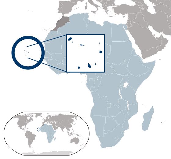 Grande mapa de ubicación de Cabo Verde