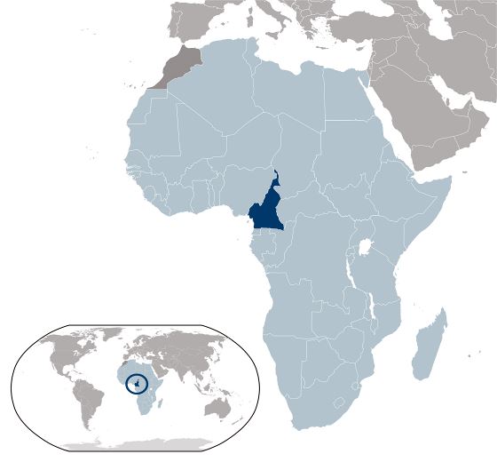 Grande mapa de ubicación de Camerún