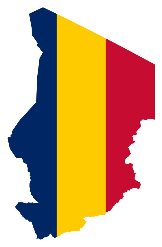 Grande mapa de bandera de Chad