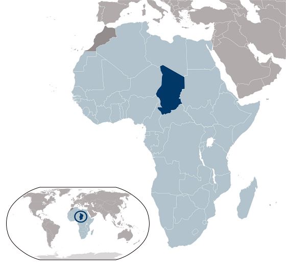 Grande mapa de ubicación de Chad