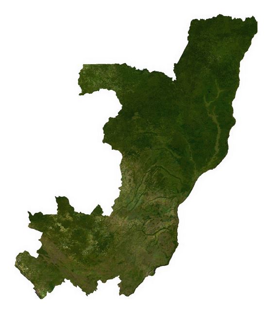 Detallado satelital mapa de Congo
