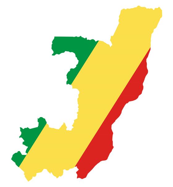 Grande mapa de bandera de Congo