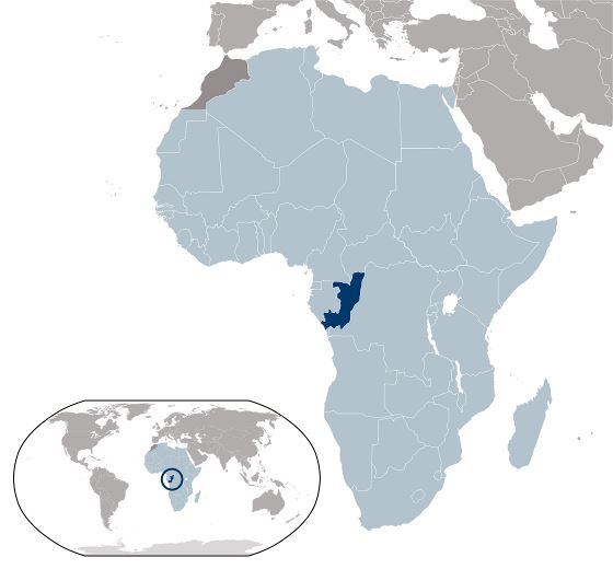 Grande mapa de ubicación de Congo
