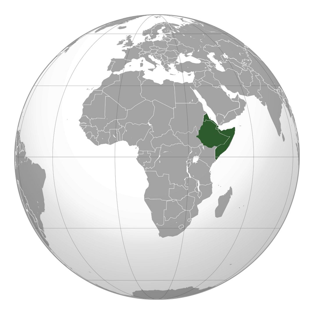 Mapa grande ubicación del Cuerno de África