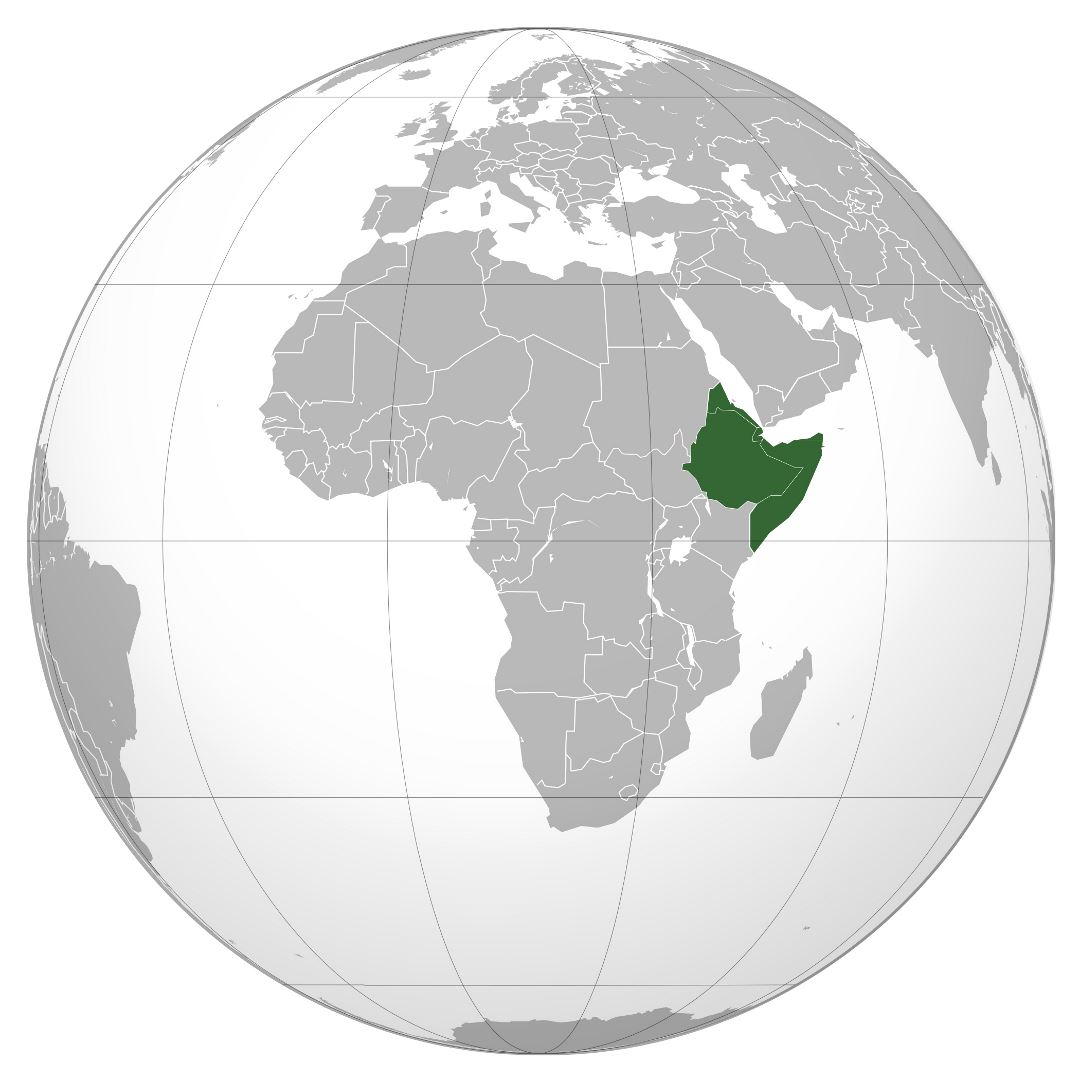 Mapa grande ubicación detallada del Cuerno de África