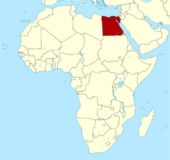 Detallada ubicación mapa de Egipto en África