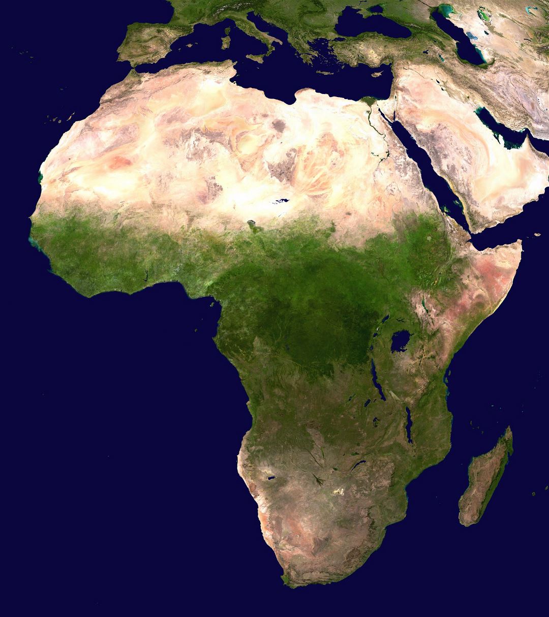 Gran mapa de satélite de África