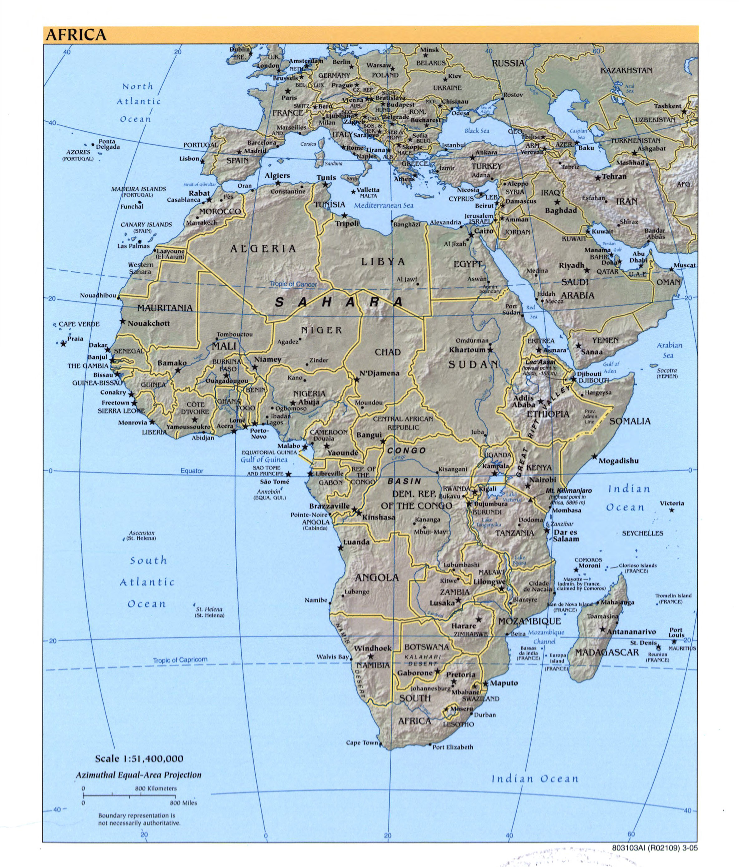 Mapa Grande Detallada Política De África Con Alivio Marcas De Capitales Grandes Ciudades Y 7202