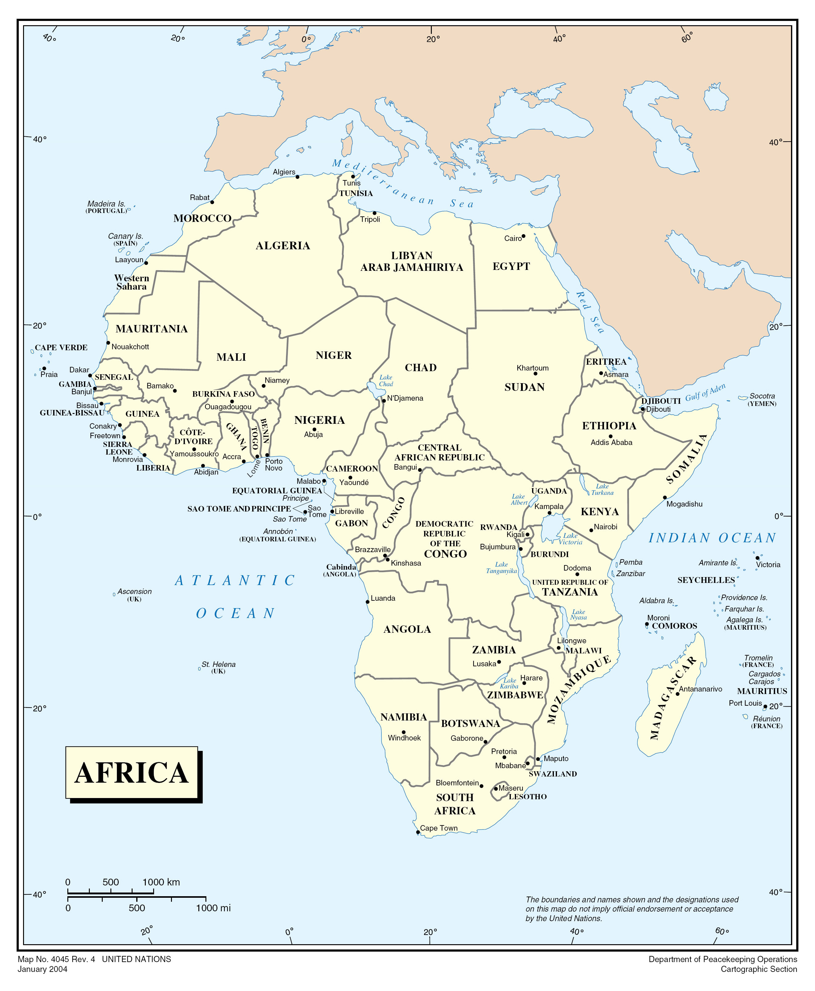 Mapa Grande Política Detallada De África África Mapas Del Mundo 4080