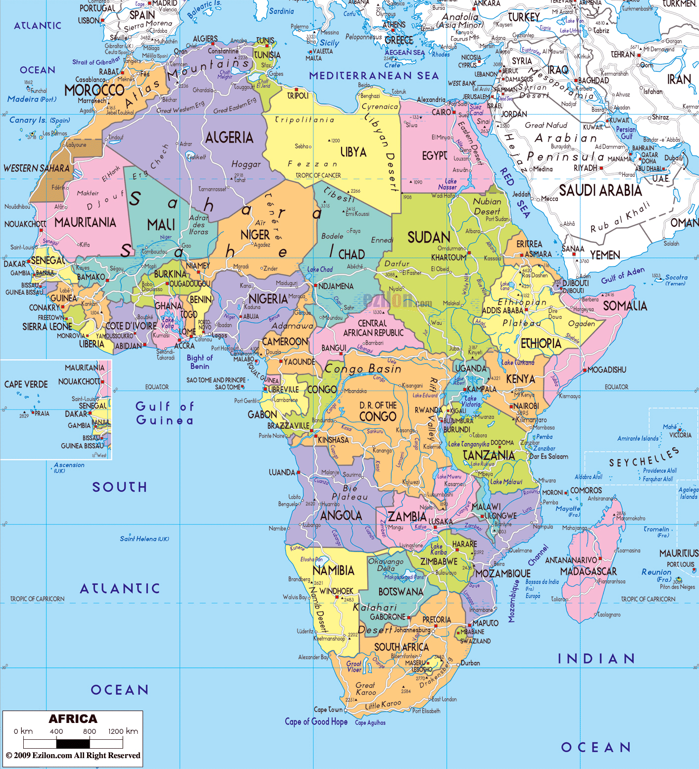 Mapa Pol tico De frica Con Capitales Mapa Pol tico De frica Con Capitales