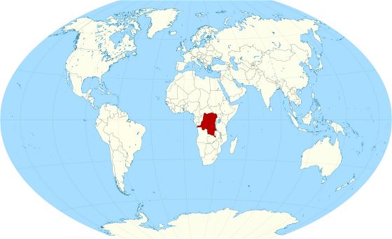 Detallado mapa de ubicación de República Democrática del Congo