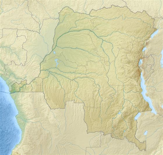 Detallado relieve mapa de República Democrática del Congo