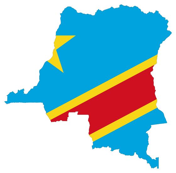 Grande mapa de bandera de República Democrática del Congo