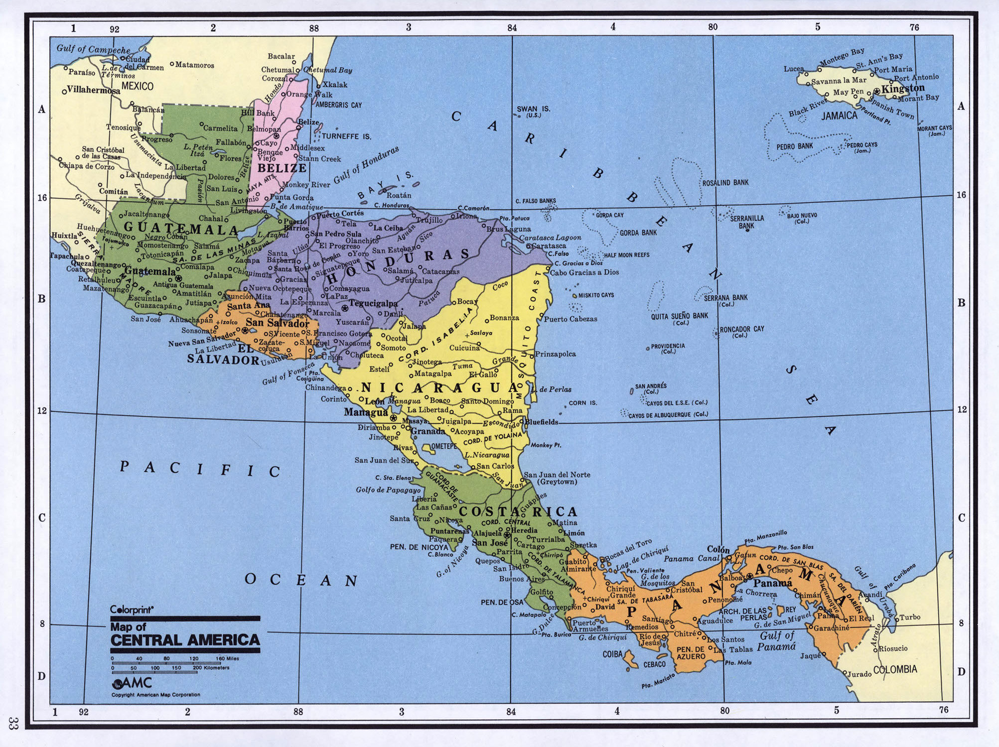 Mapa político detallado de América Central | América Central y el Caribe |  América del Norte | Mapas del Mundo