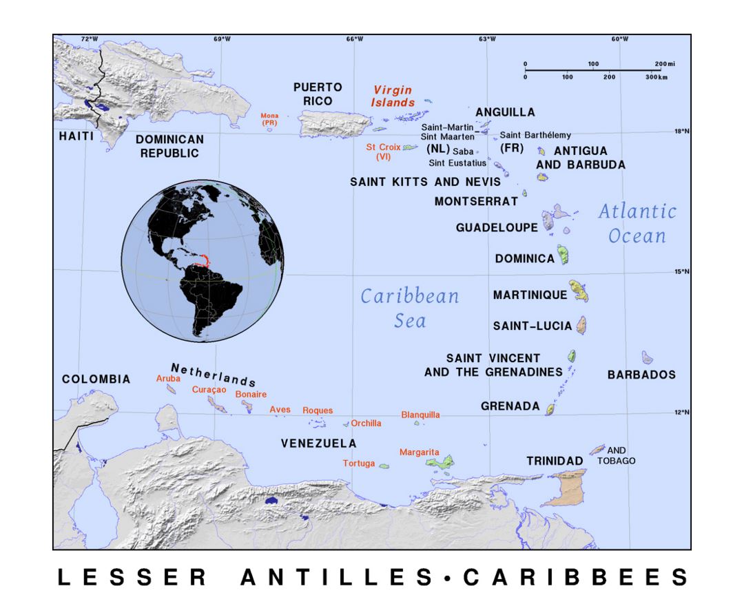 Mapa De Las Antillas En Blanco
