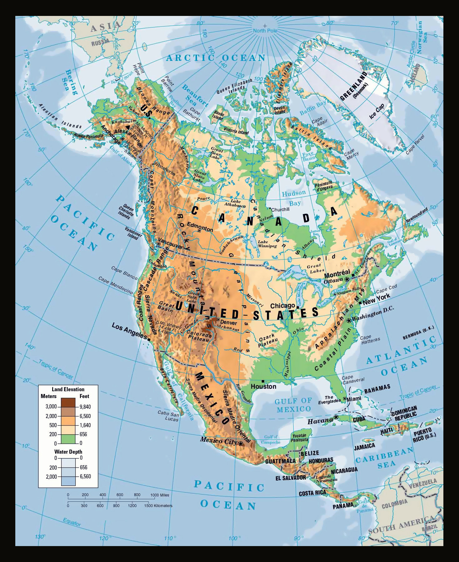 Mapa Fisico De America Del Norte Mudo Para Imprimir Mapa De America ...