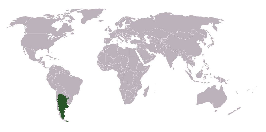 Detallado mapa de ubicación de Argentina