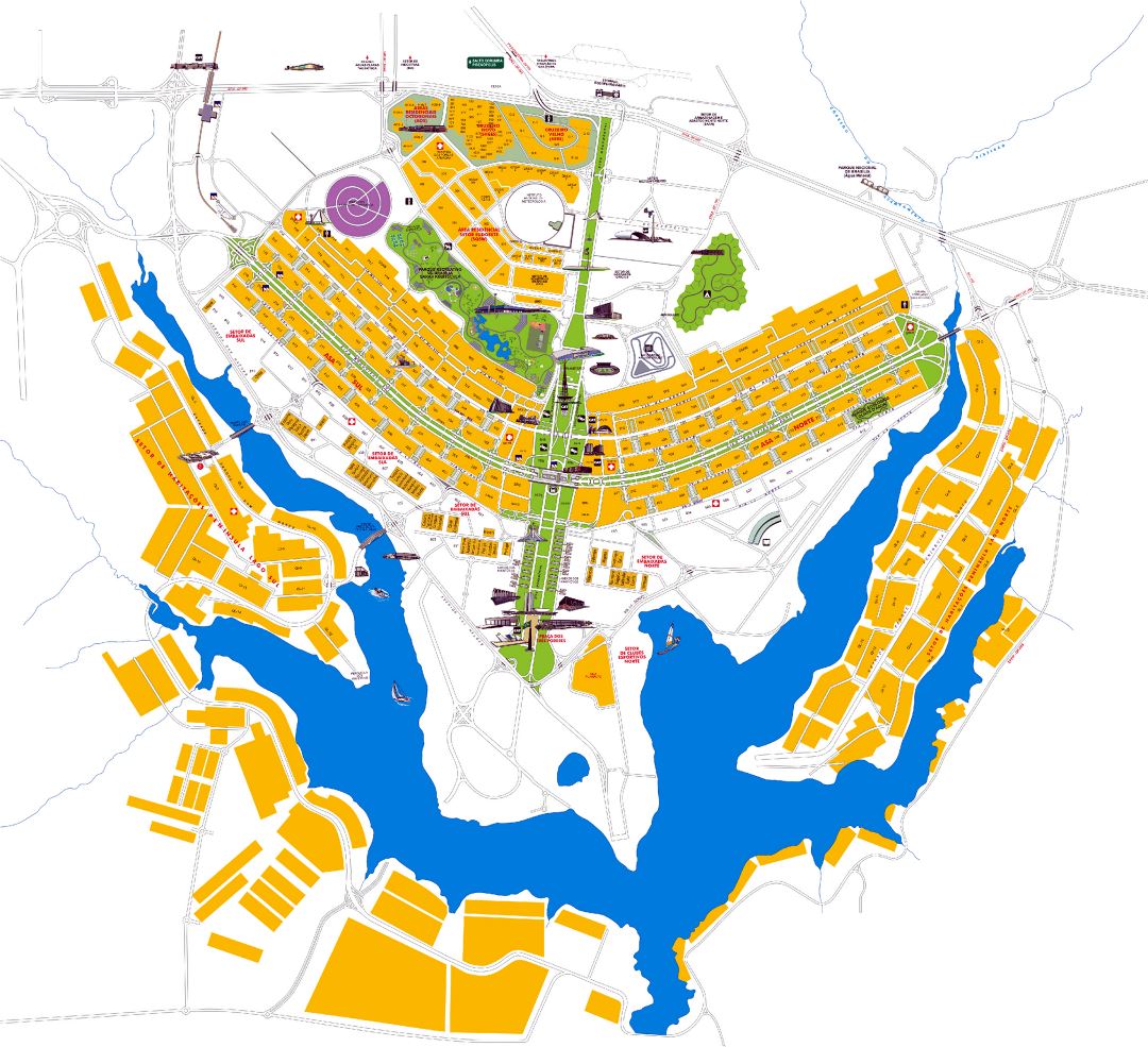 Grande mapa de la ciudad de Brasilia