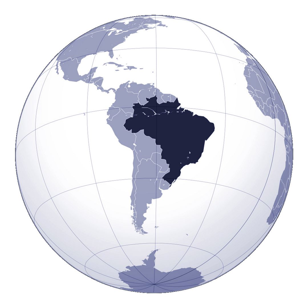 Grande mapa de ubicación de Brasil