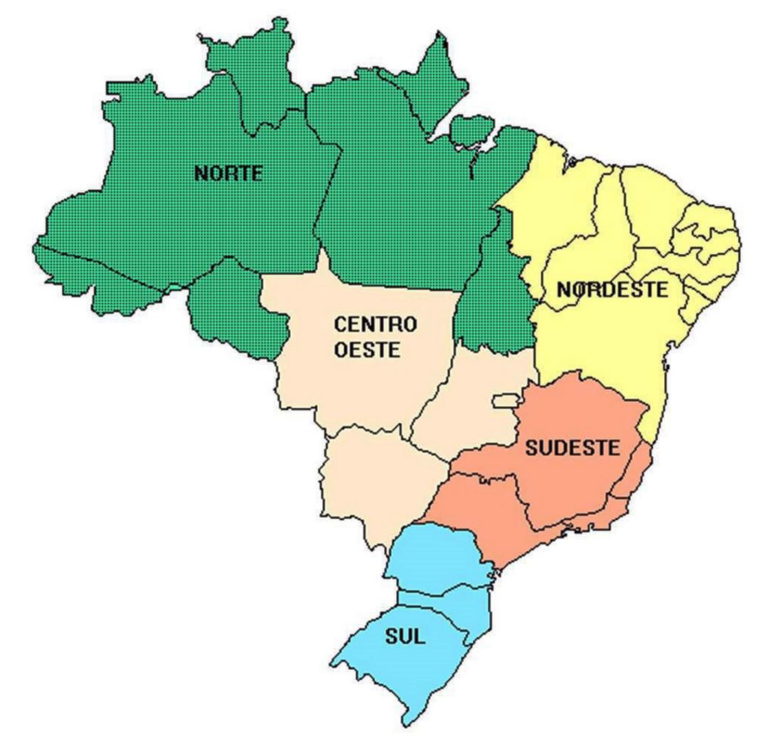 Mapa de regiones de Brasil