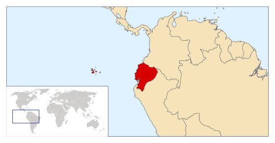 Grande mapa de ubicación de Ecuador