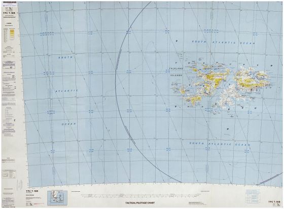 A gran escala mapa topográfico de Islas Malvinas