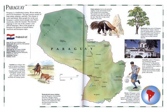 Grande mapa de Paraguay