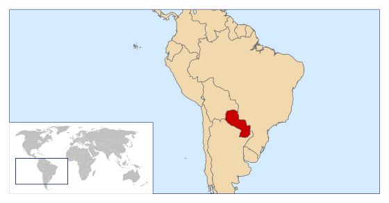 Grande mapa de ubicación de Paraguay
