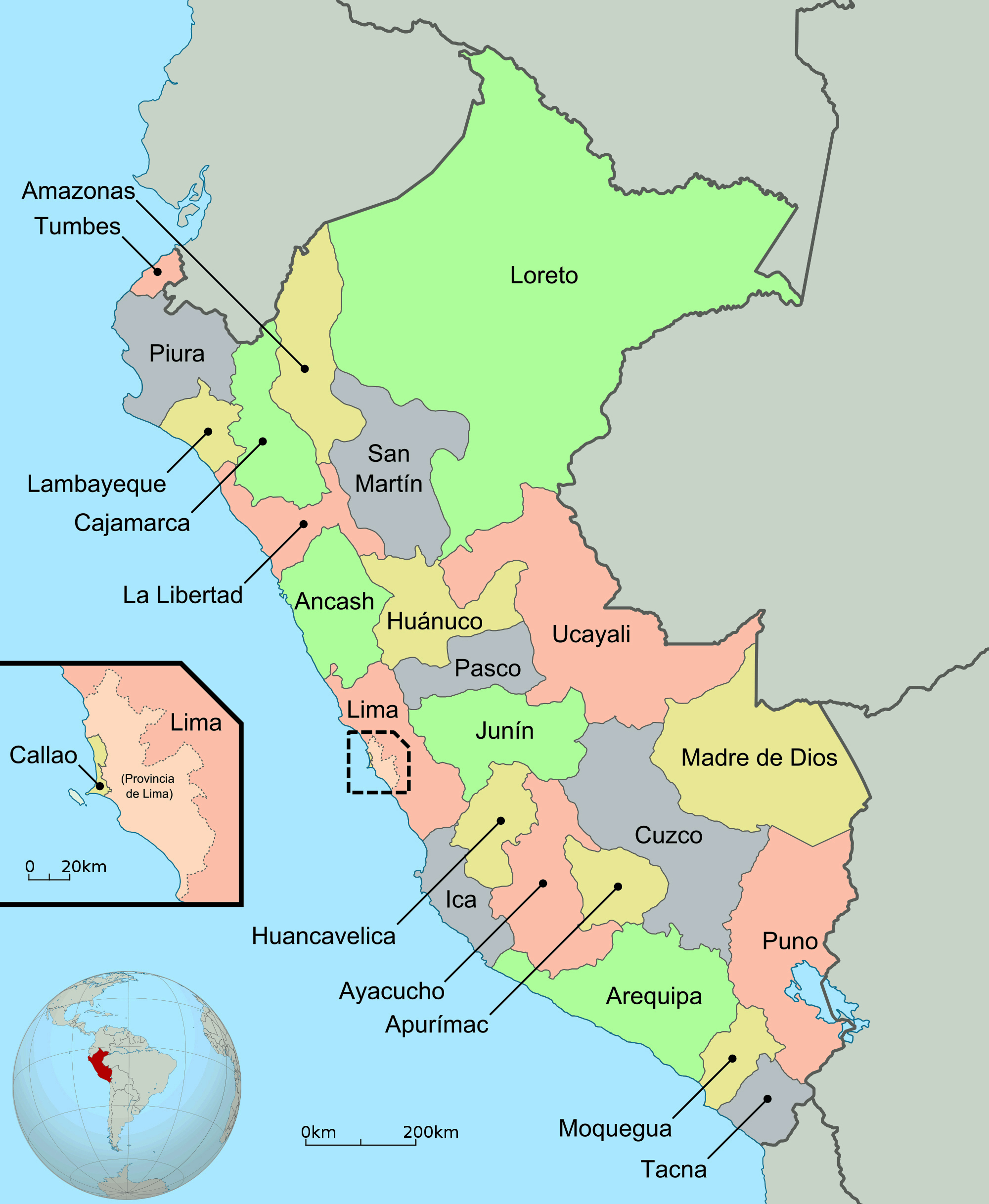 Grande Mapa De Ubicacion De Peru Peru America Del Sur Mapas Del Mundo