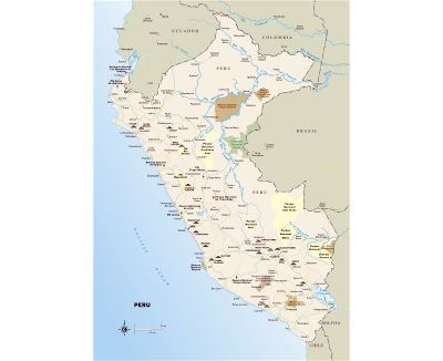 Peru 1812 Map Bookmark