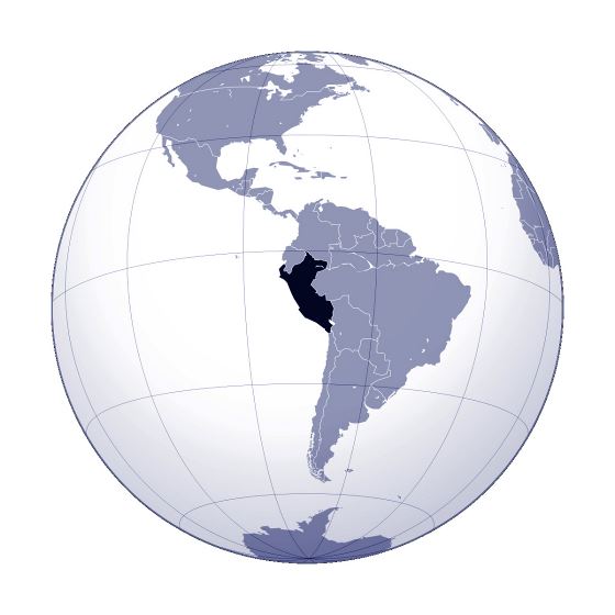 Grande mapa de ubicación de Perú