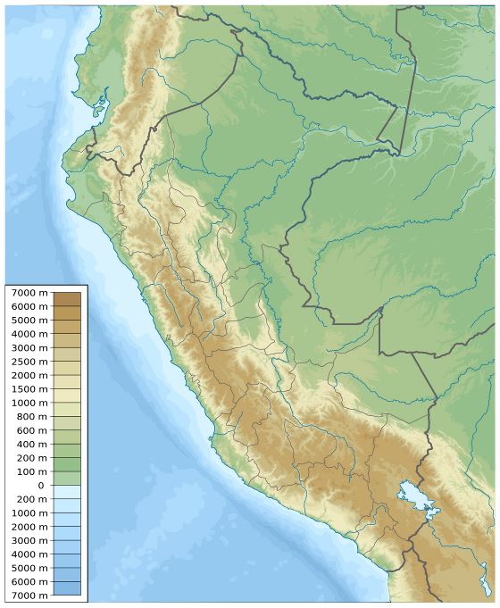 Grande mapa físico de Perú