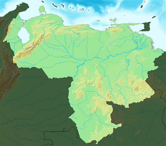 Detallado mapa en relieve de Venezuela