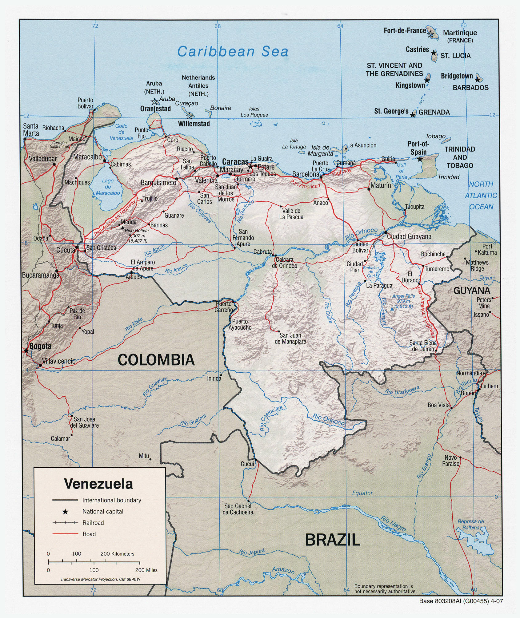 Grande Detallado Mapa De Venezuela Con Relieve Y Principales Ciudades