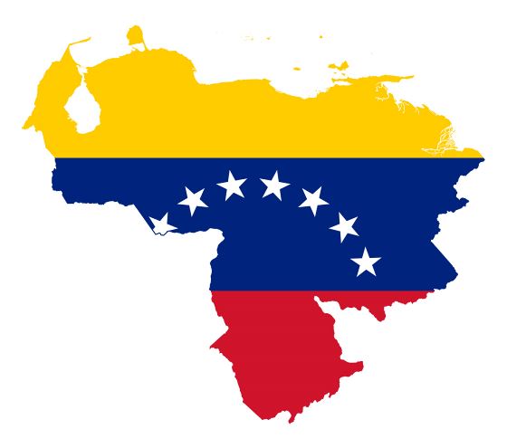 Grande mapa de bandera de Venezuela