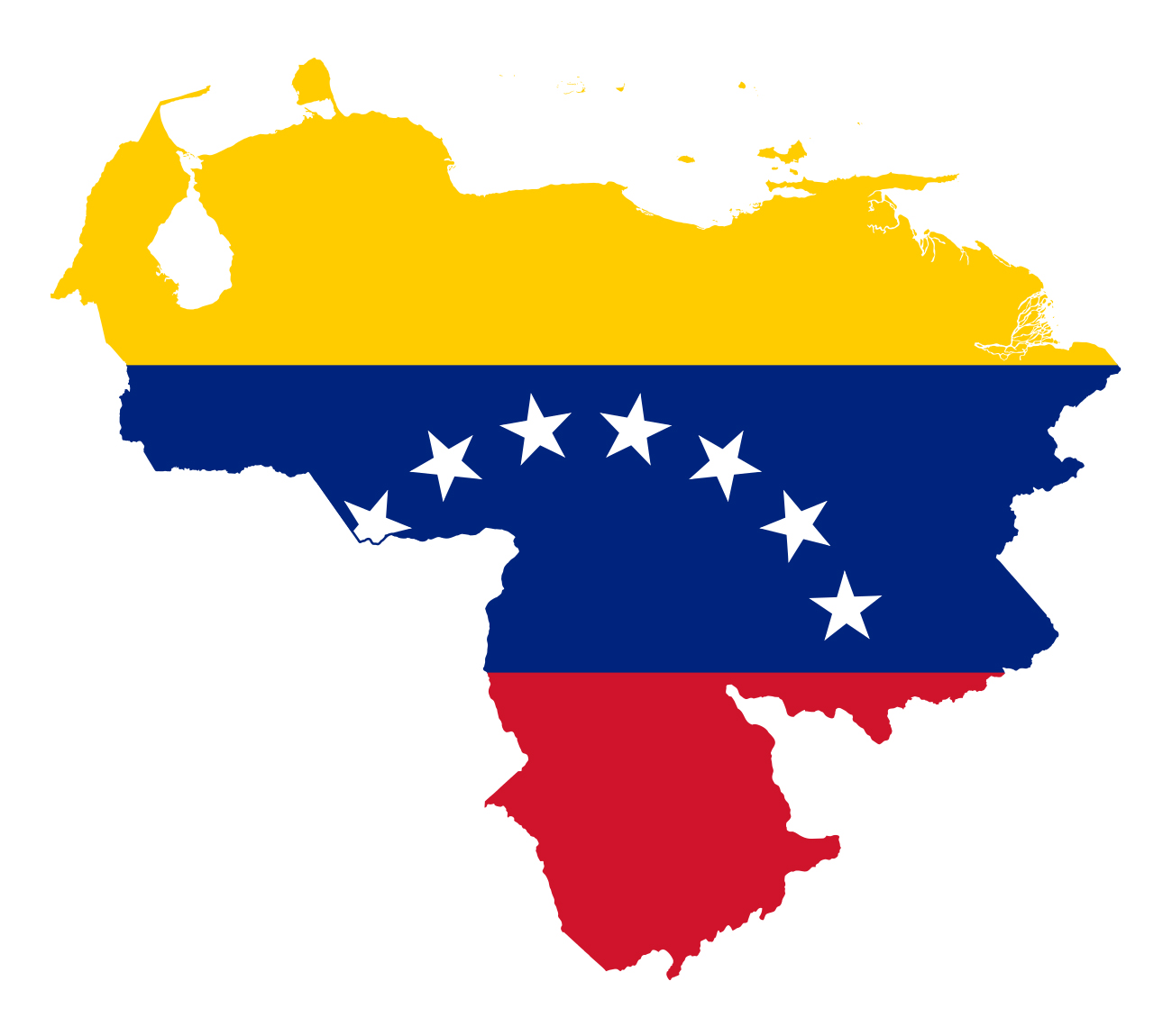 Grande Mapa De Bandera De Venezuela Venezuela América Del Sur