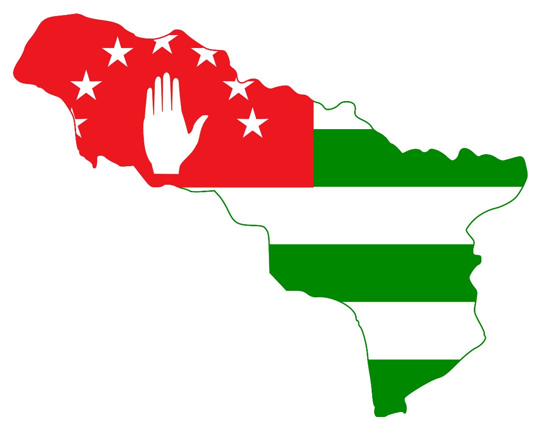 Grande mapa de la bandera de Abjasia