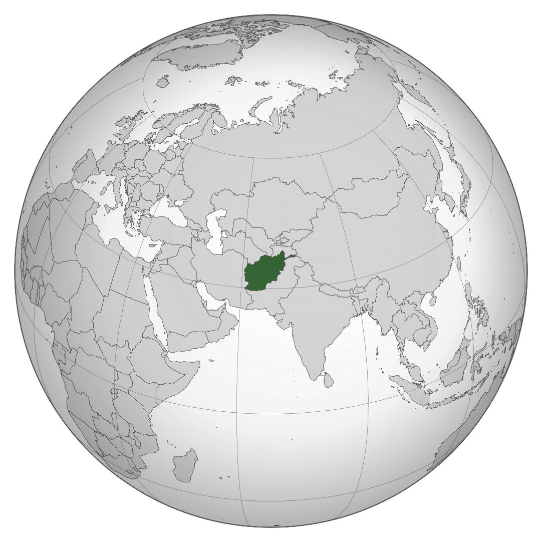 Grande mapa de ubicación de Afganistán en Asia
