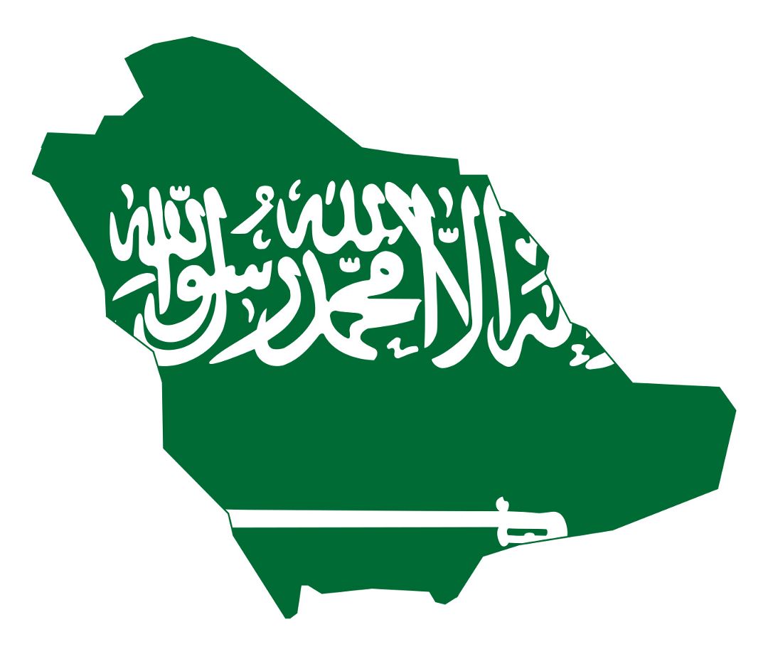 Grande mapa de bandera de Arabia Saudita