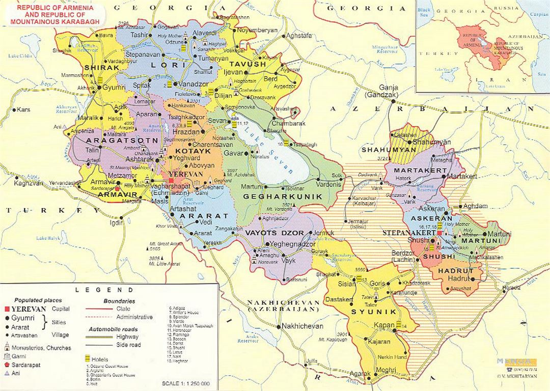 Guerra Armenia - Azerbaiyán Mapa-administrativo-de-armenia-small