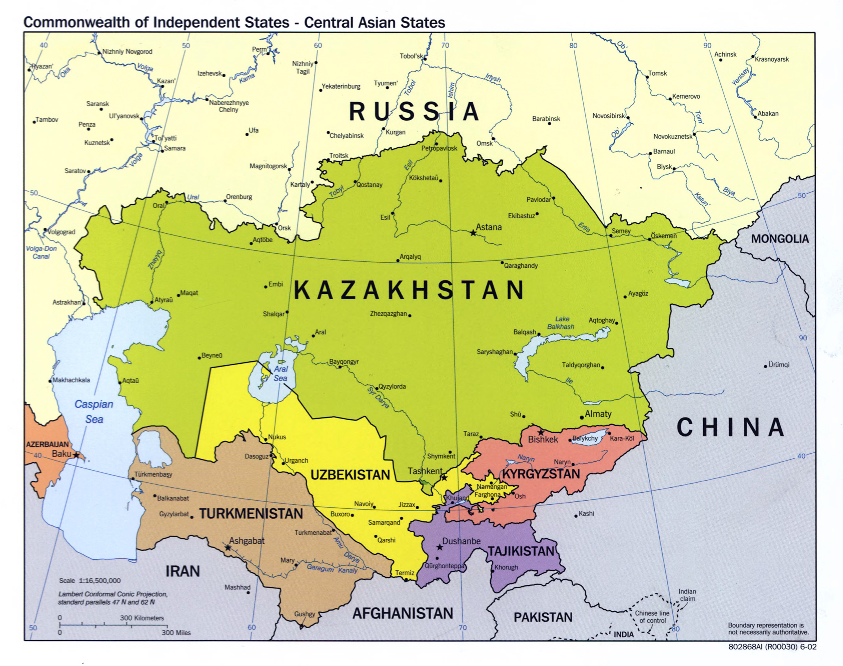 Central Asia World Map