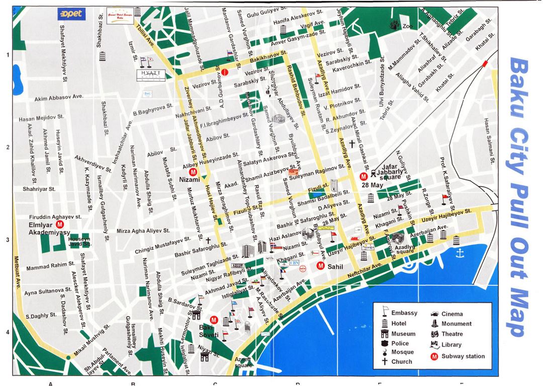 Mapa de carreteras de la ciudad de Bakú