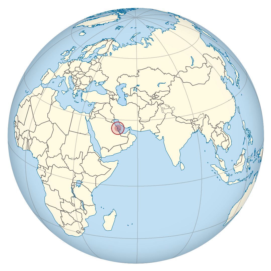 Grande mapa de ubicación de Bahrein